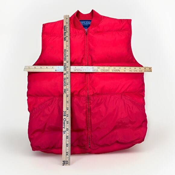 Lands’ End Men’s Goose Down Puffer Vest Red Size Medium RN 62830 - Picture 3 of 6